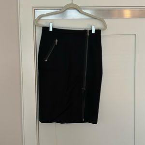 J Crew Black pencil skirt with zippers - Size 2